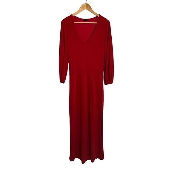 Drew anthropology red long sleeve maxi with slit - Picture 2 of 6